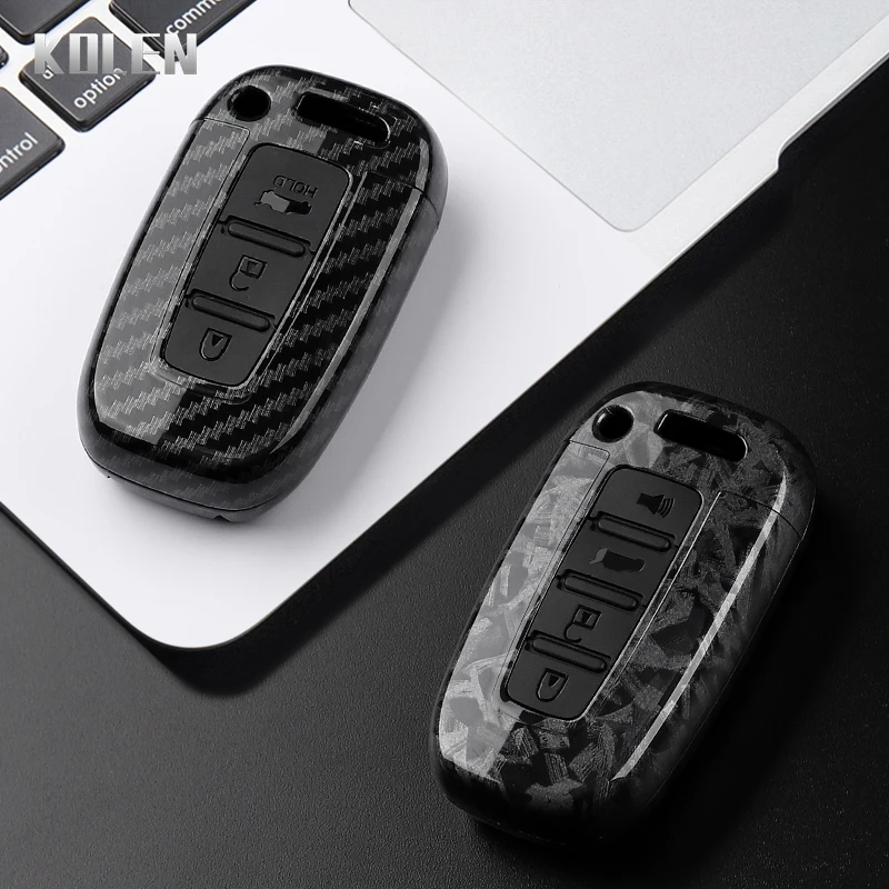 Funda para llave de coche estilo fibra de carbono ABS para Hyundai IX35 Elantra Sonata 8 9 para Kia Sportage K5 K2 Sorento Optima Forte