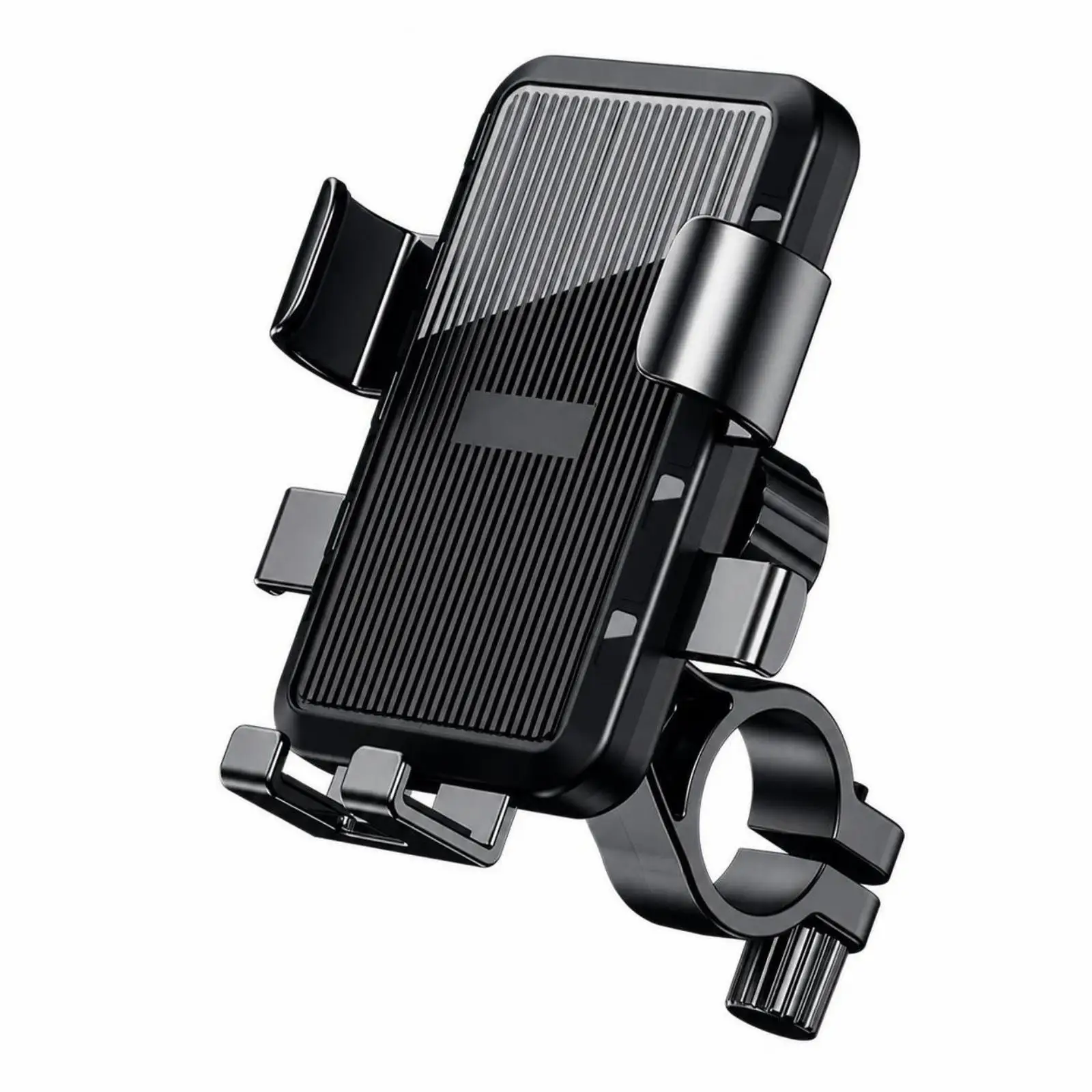 Adjustable Motorcycle Phone Holder for Bike Handlebar Secure Clamp Grip Compatible with Iphone Samsung Android Devices