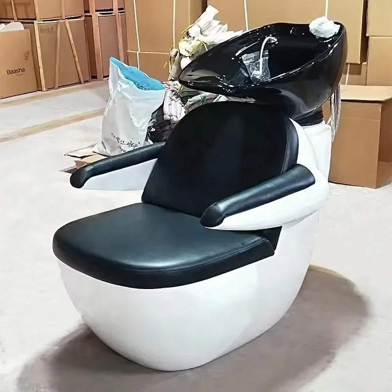 Beauty Salon Equipment Hair Washing Basin Unit Shampoo Chair With Ceramic Bowl