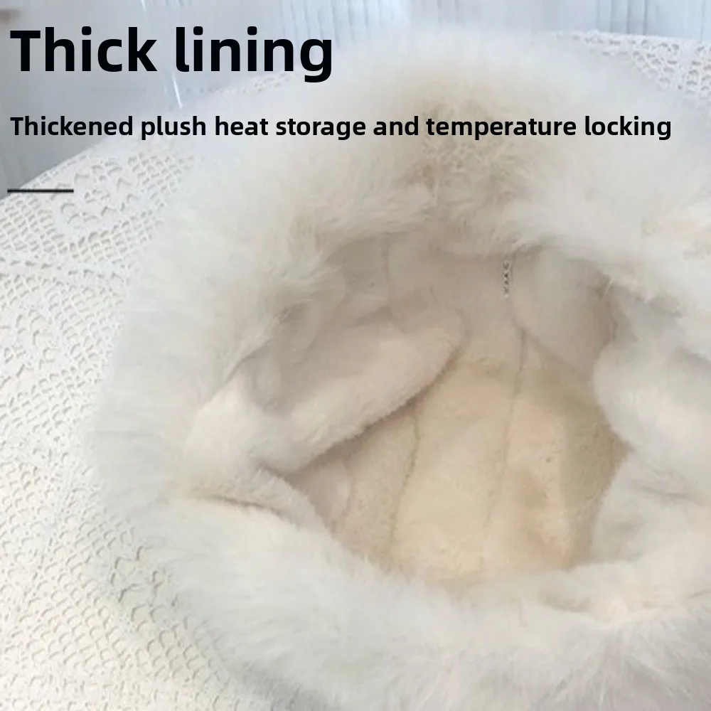 Gifts Thick Women's Winter Lei Feng Hat Ear Protection No Eaves Skiing Bomber Cap Embroidered Warmth Tools