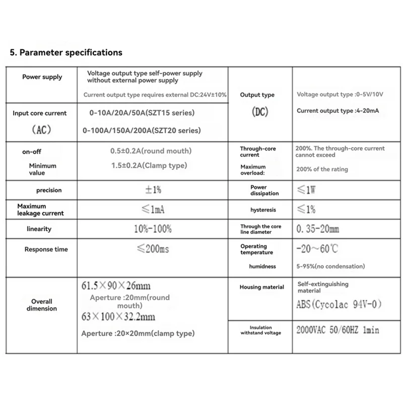جعل-محول التيار حلقة مغلقة أجهزة الاستشعار الحالية الحالية المتبادل مغو التيار المتناوب 0-50A Todc 0-10 فولت SZT15-CH-10V الاستشعار التتابع #2