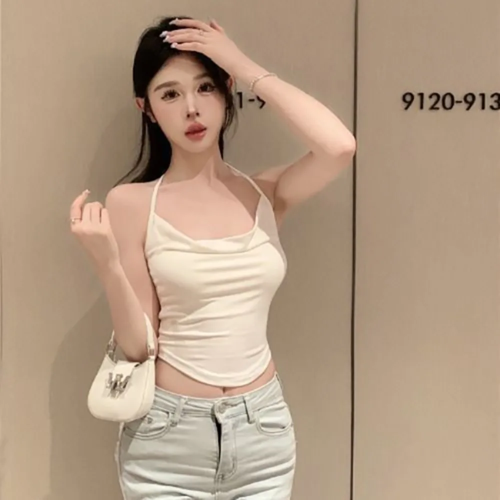 

Fashion Summer Sweet Spicy Girl Sling Look Slim Temperament Tube Top Casual Short Top Beach Vacation