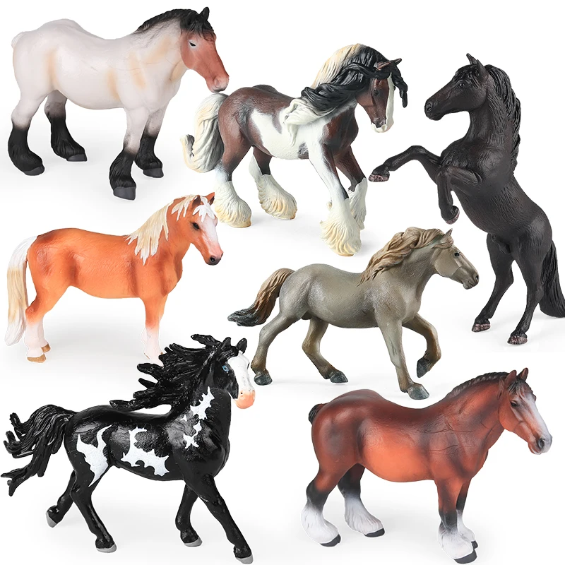 Oenux Nova Coleção de Figuras de Ação de Animais de Fazenda Cavalo Holandês Appaloosa Modelo Sólido em PVC Brinquedo Presente para Crianças