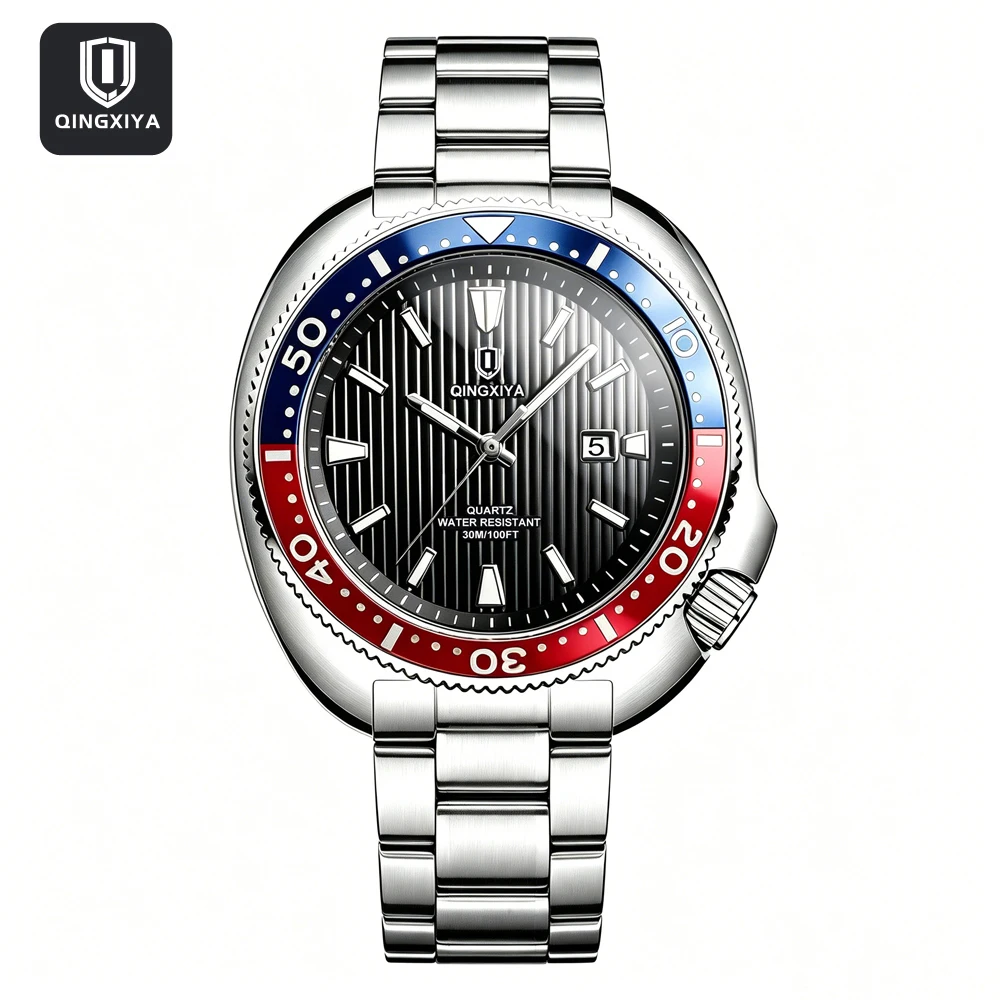 

QINGXIYA Luxury Quartz Watch Men Sports Waterproof Date Luminous Wristwatch Stainless Steel Mens Casual Watches Male Clock Reloj
