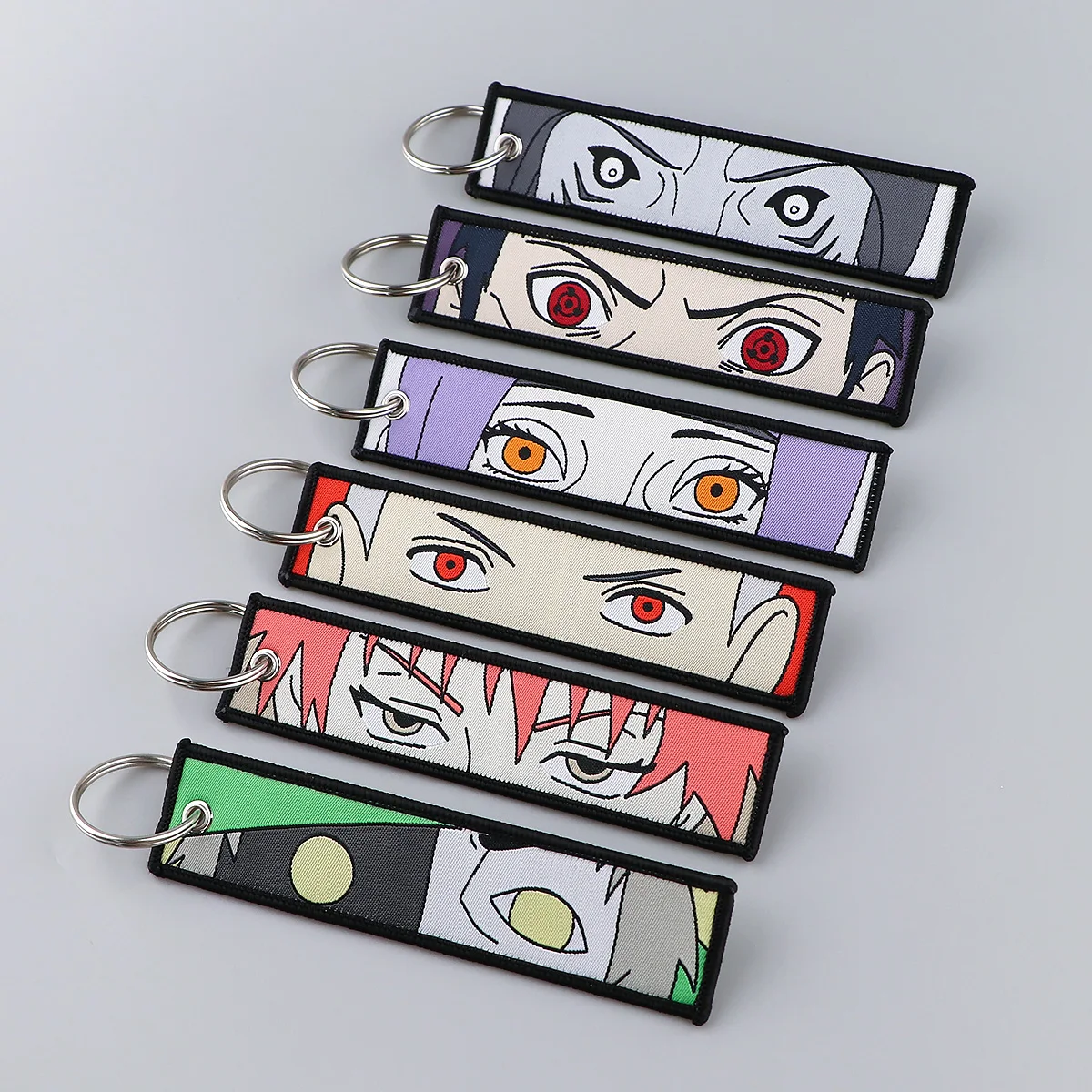 Anime Embroidery Keychain Key Fob For Motorcycle Car Backpack Cute Japanese Fashion Jewelry Accessories Chaveiro Keyring Tag view 4