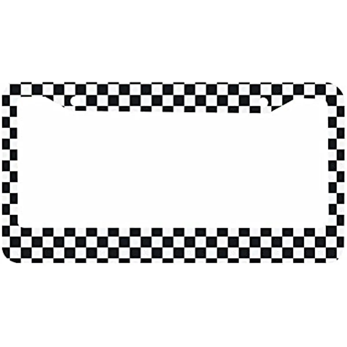 

Racing Flag License Plate Frame Black and White Checkerboard Car Tag Cover Aluminum Auto License Plate Holder for Men Women