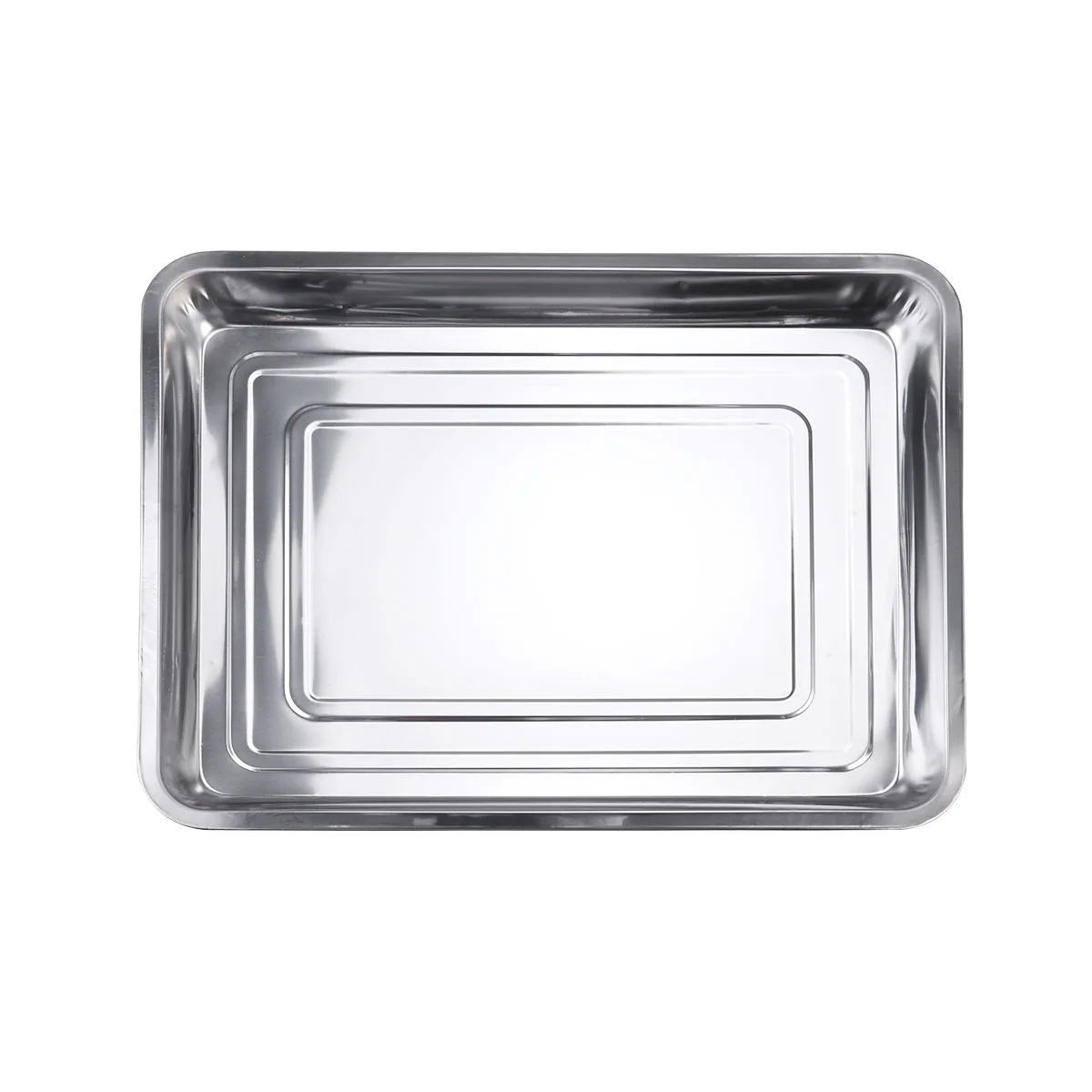 

Stainless Steel Grill Plate 45X35X4.8Cm Reusable Non Rust Dish Drying Tray Kitchen Bbq Pan Smooth Edge For Oven Grill Use