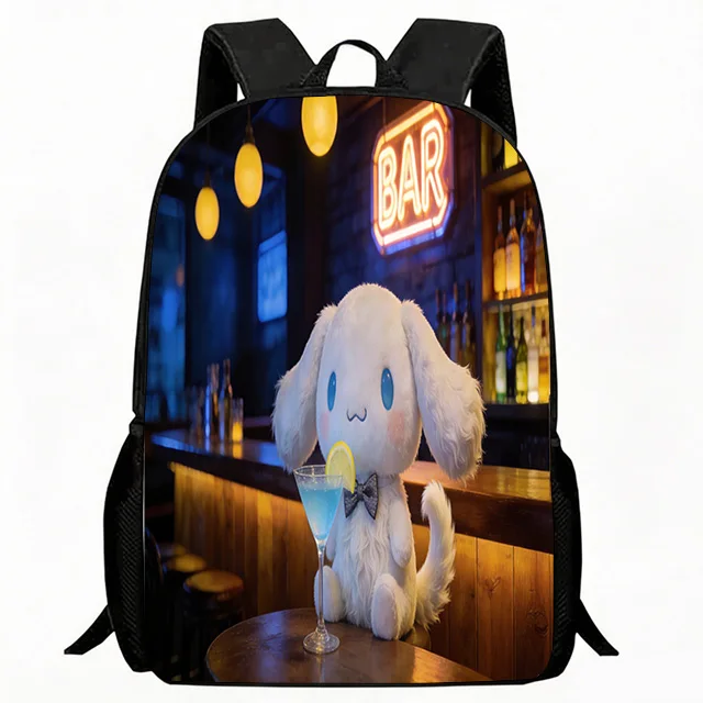 

Kids Bag Cute Pastel Puppy On Cloud With Hearts Print Backpack Kids Lightweight Breathable School Bag Adjustable Strap Large Cap