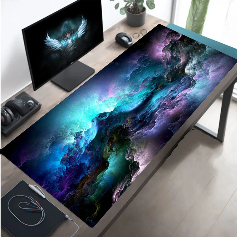 

Waterproof Gaming Mouse Pad - Colorful Clouds Design,Anti-Slip Rubber Base,Washable Keyboard Mat for Office and Laptop Computers