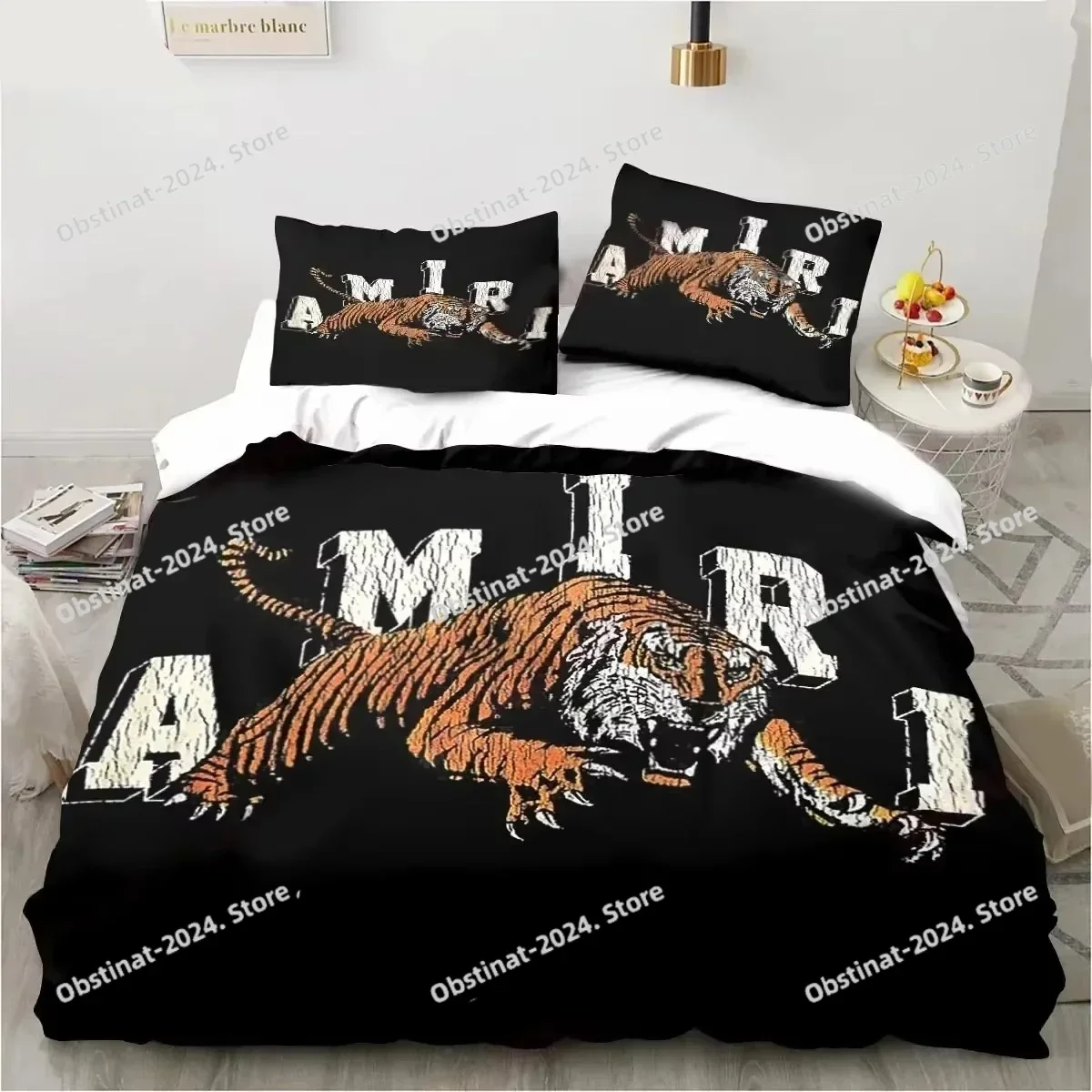 Logo Amiris Graffiti Pattern Bedding Set Duvet Cover Bed Set Quilt Cover Pillowcase Comforter king Queen Size Boys Adult Bedding