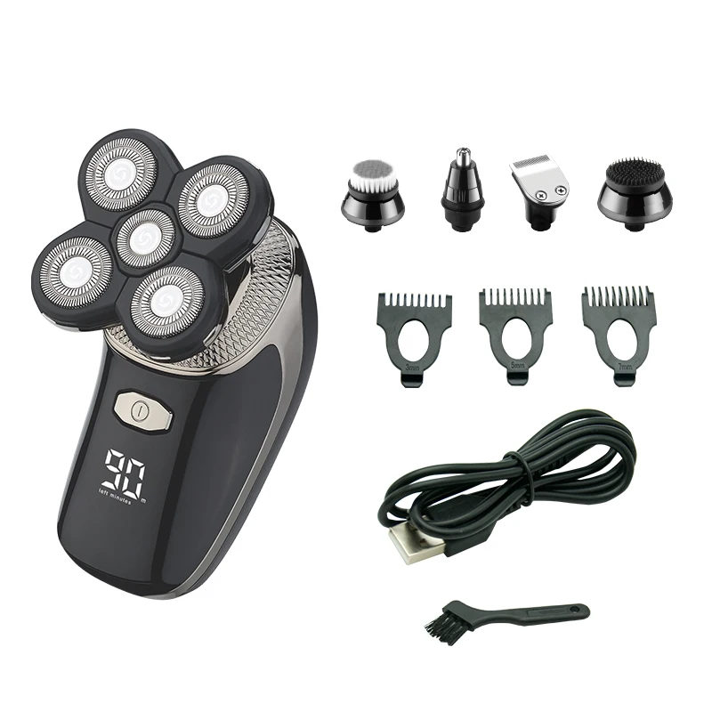 Multi-function Portable 5 in 1 USB Rechargeable Washable Razor Hair Clipper Nose Hair Trimmer Electric Shaver