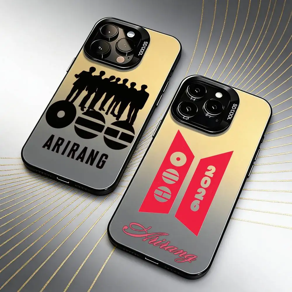

Hot A-ARIRANG Tour SWIN 2026 Sticker Phone Case For iPhone 16 17 15 14 12 13 Pro Max Black Candy Matte Shockproof Cover