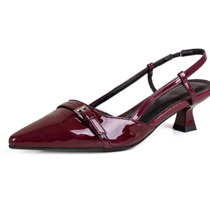 Chaussures de soirée Sexy à bout pointu pour femmes, sandales de styliste, escarpins de marque d'été, Slingback, chaussures décontractées, pantoufles habillées, 2024