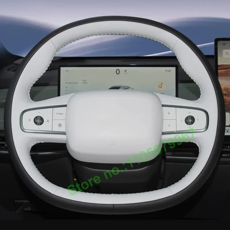 

Чехол на руль автомобиля из искусственной кожи и углеродного волокна, сшитый вручную, противоскользящий, прочный, для Nissan N7 2025, аксессуары для интерьера