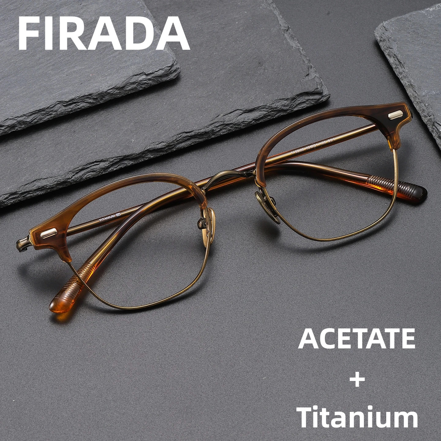 

Очки FIRADA: Модные и удобные, 2026, люксовые, круглые, ретро, из ацетатного волокна и чистого титана, оправа для мужчин и женщин V-8263-C