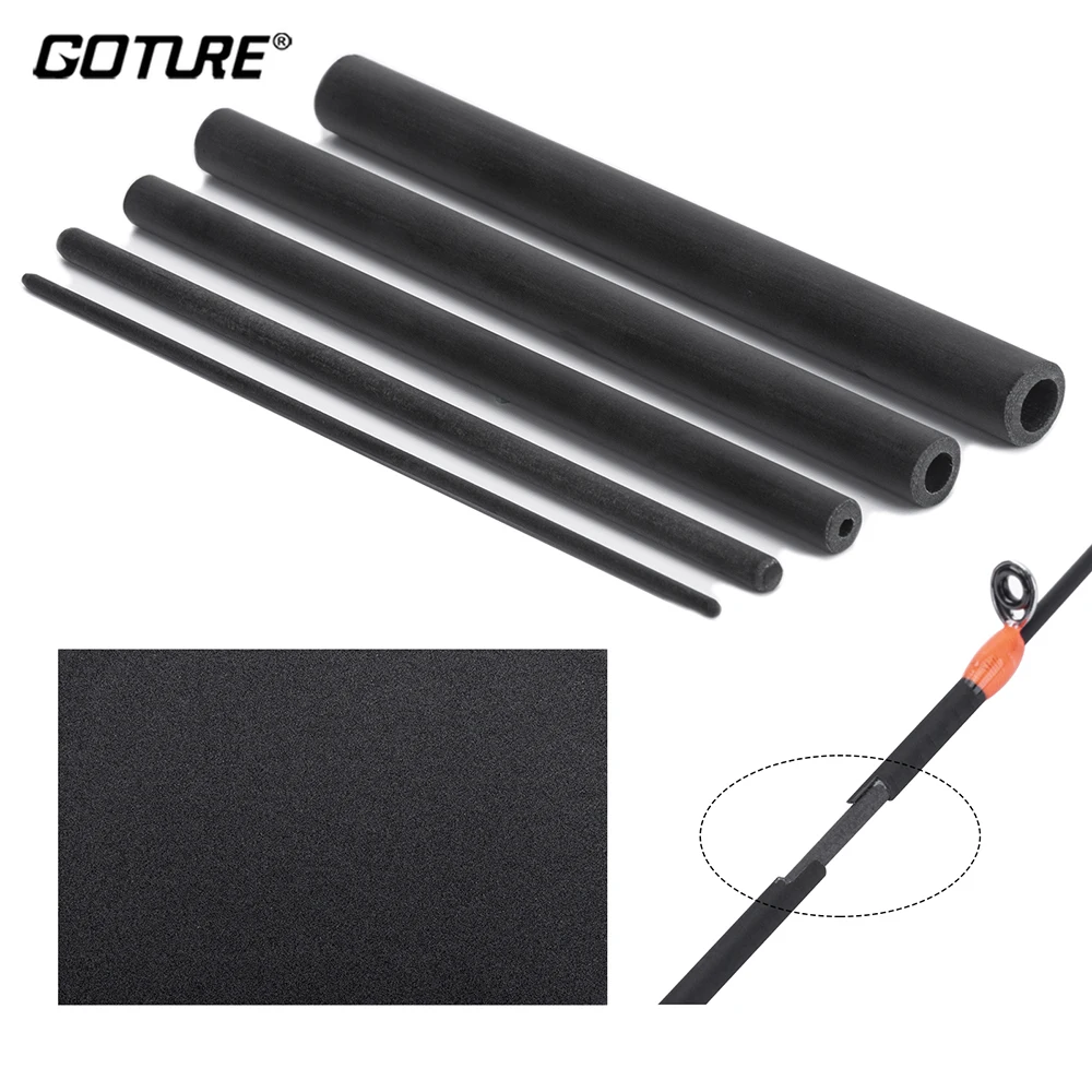 

Goture Fishing Rod Repair Accessories 11cm 5 Sizes Carbon Fiber Stick for Spinning Casting Rod with Sandpaper Fishing Tools