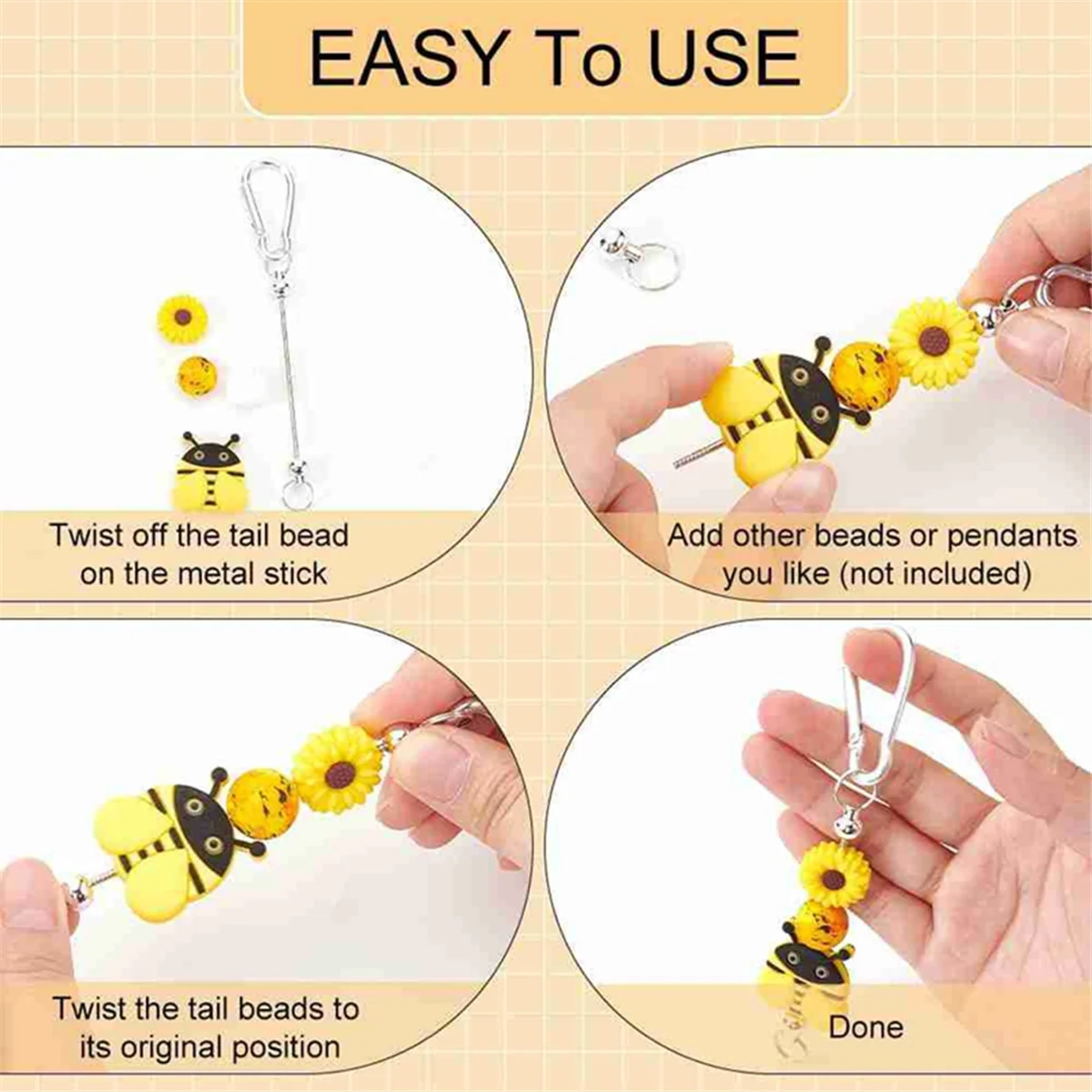 beadable keychain bar 20Pcs Beadable Keychain BarsColorful Blank Bead Keychain Bulk Metal Beadable Keychain Bars for Crafts Pend