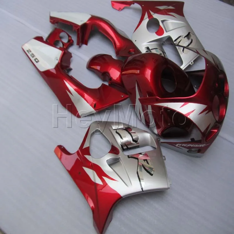 

injection Fairings kit for CBR250RR MC19 1988 1989 CBR 250 RR 88 89 red silver ABS Plastic Bodywork Set