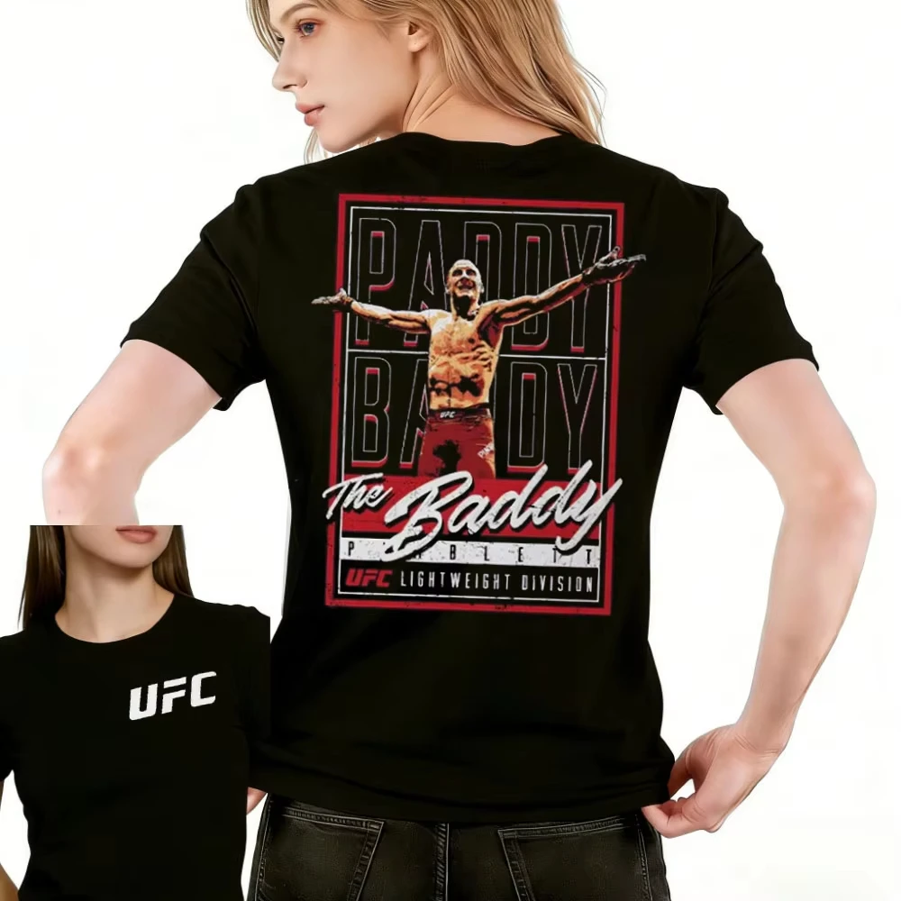 2026 Summer UFC Paddy Pimblett Fighting Graphic T-shirt Women Sports Cotton Short Sleeve Loose Leisure Fitness Shirt Unisex