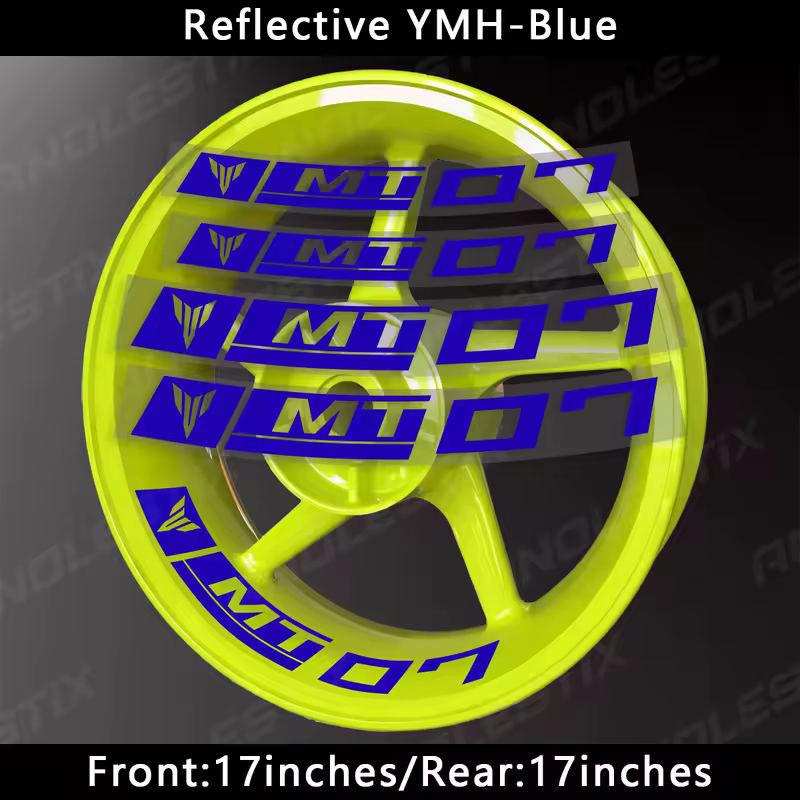 AnoleStix Reflective Motorcycle Wheel Sticker Hub Decal Rim Stripe Tape For YAMAHA MT-07 MT07 - Image 9