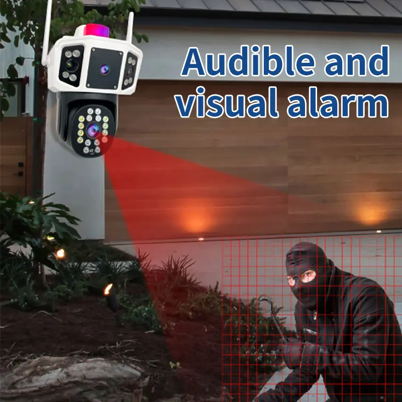 

4MP UHD Yoosee APP Dual Lens 3 Picture Wireless PTZ IP Dome Camera Full Color AI Humanoid Detection Security CCTV Baby Monitor