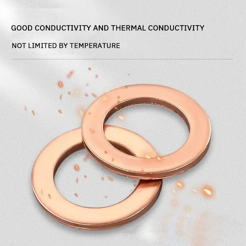 Copper Gasket Boxed Multistandard O Shaped Copper Gasket Combination Oil Plugging and Sealing Ring Combination 1 Box 200pcs