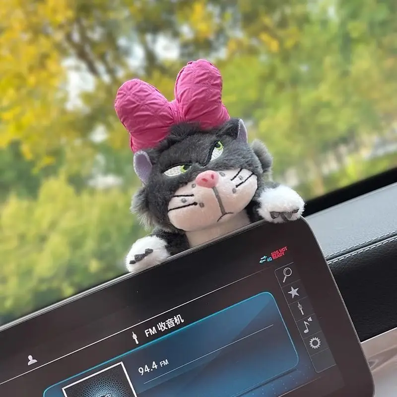 New Car Lucy Cat Rearview Mirror Decoration Anime Cartoon Car Seat Belt Cover Kawaii Car Accessories Interior Ornaments
