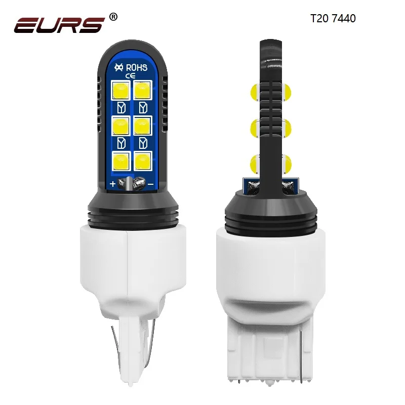 2ชิ้น1156 BA15S P21W หลอดไฟ LED BAU15S P21 1157 BAY15D/5W 7440 W21 W21W/5W 7443 LED ไฟเบรคไฟสัญญาณเลี้ยวถอยหลัง12V 24V