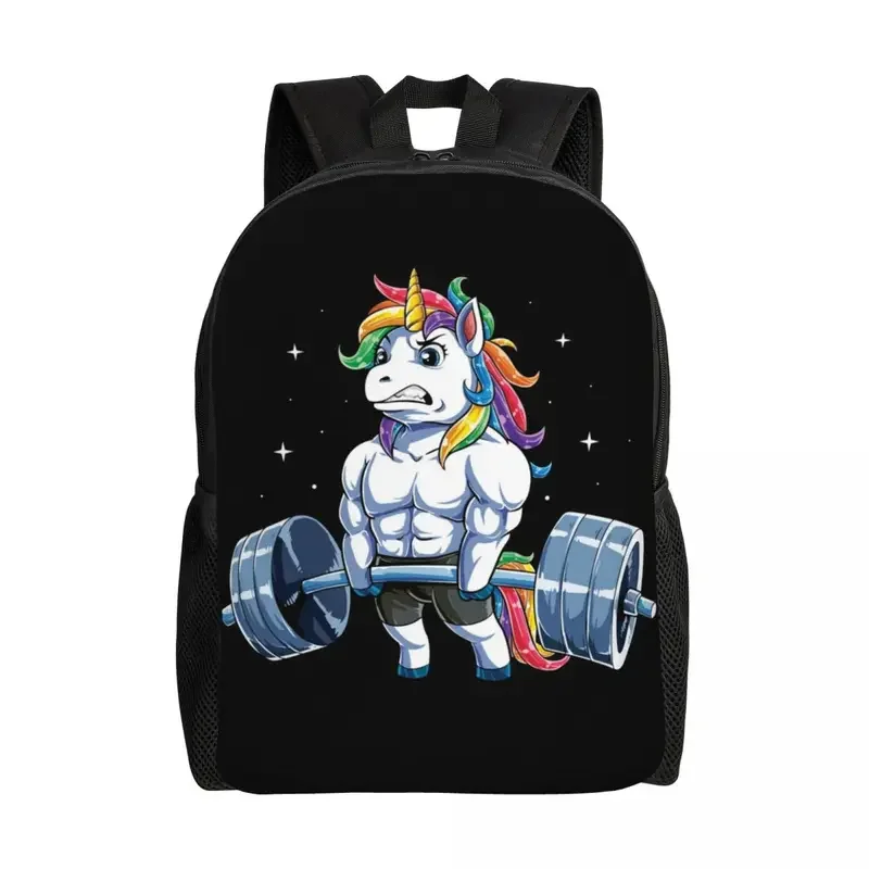 

Unicorn Weightlifting Fitness Gym Deadlift Rainbow Laptop Backpack Women Men Fashion Bookbag for School College Student Bag