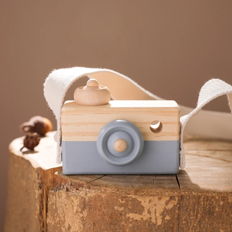 Wooden Fashion Camera Baby Toys Pendant Wooden DIY Name/Pattern Presents Nursing Gift Outdoor Toy Baby's Room Wooden Decoration