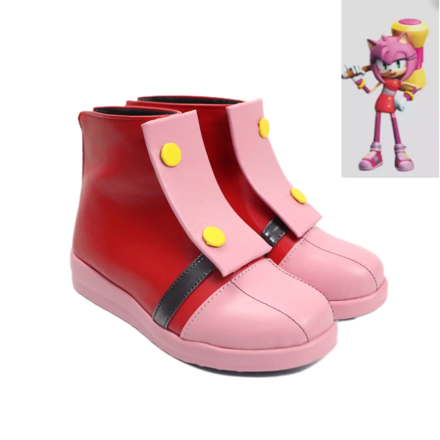 

Обувь для косплея Эми Роуз, розовые сапоги Rosy The Rascal, аксессуар для костюмов на Хэллоуин, изготовленные на заказ