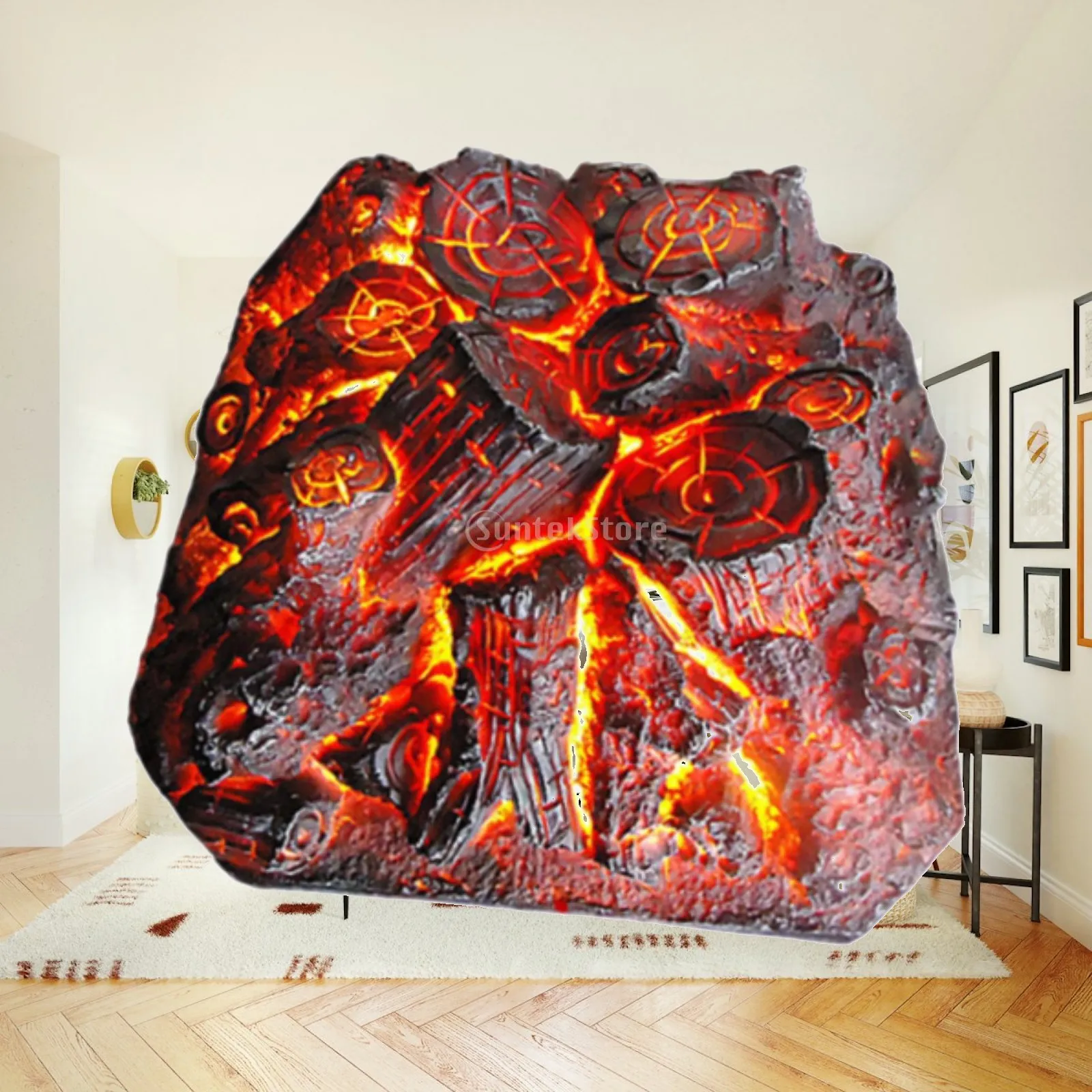 Simulation Charcoal Flame Effect Ornament Lantern Decorative Resin Electric Fireplace Simulation Firewood for Indoor Outdoor Bar