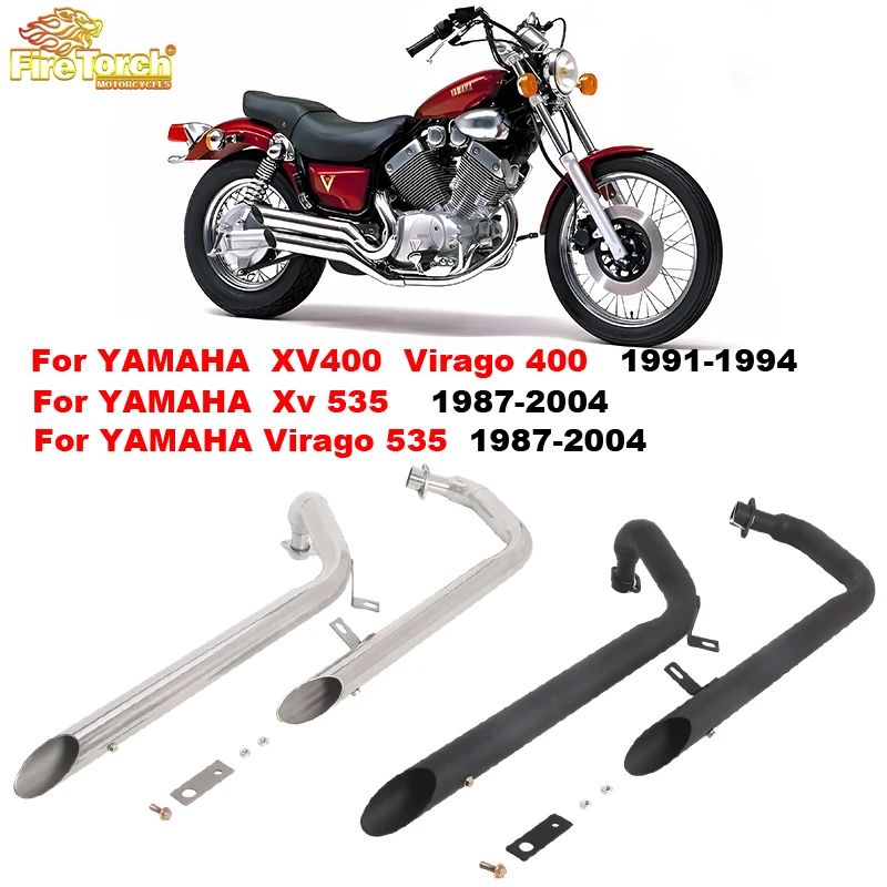 Slip On dla YAMAHA Xv 535 Vago 535 1987-2004 Motocyklowy układ wydechowy Przednia rura dla YAMAHA XV400 Virago 400 1991-2004