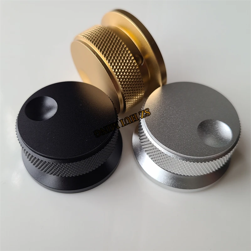 2Pcs Knurled Knob For Potentiometer Cap Aluminum Knobs Finger Sandblast 38*20mm Supersonic Washer Decoder Button Tube Amplifier