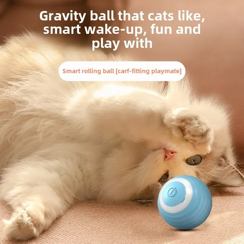 Spinning Ball Toy Cats Pet Products Cat Toy Electric Interactive USB Rechargeable Cat Ball Toy Toys For Supplies Home Garden