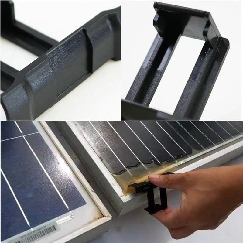 20PCS Photovoltaic Panel Drainage Buckle Surface Plate Solar Panel Water Drain Clip For Solar Panel Draining Black