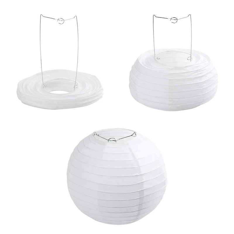 White Paper Lanterns Decorative 12pcs 4”-14