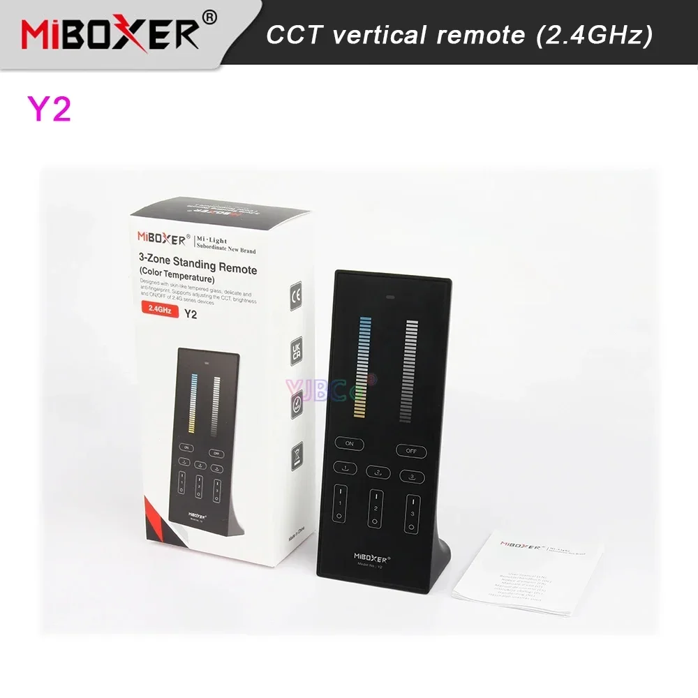 

Y2 Miboxer 2.4G CCT vertical remote controller 3V Dim brightness & color temperature Save max 3 scene touch glass Dimmer Switch