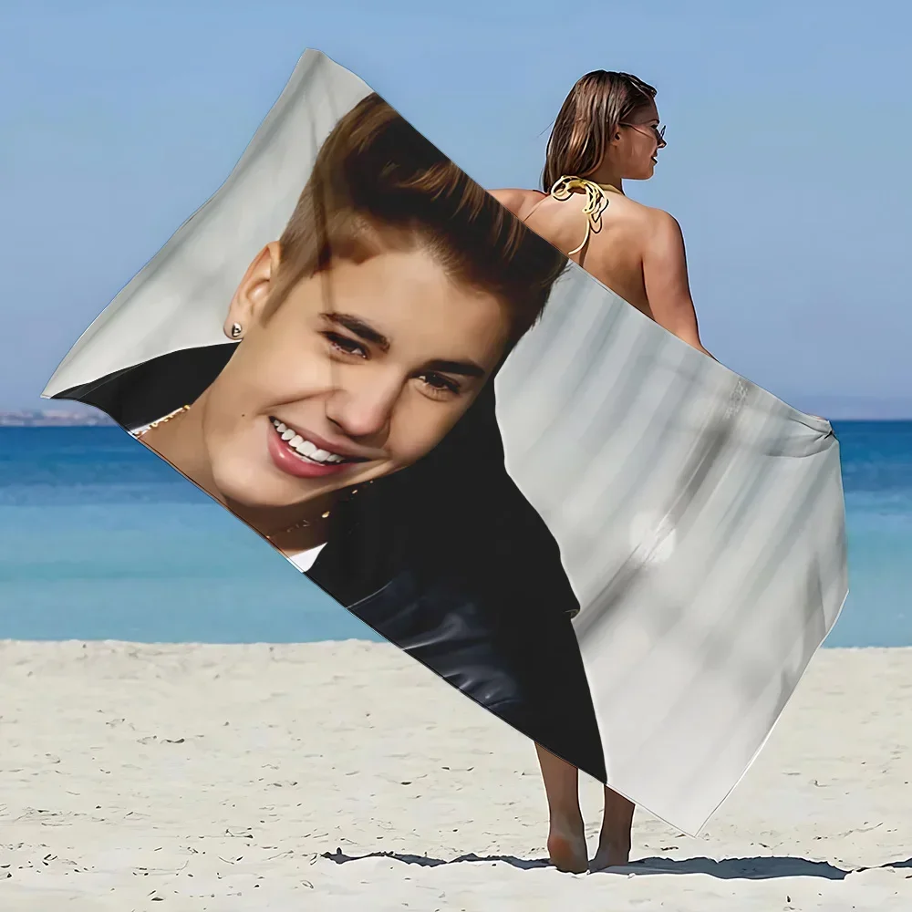 Singer J-Justin-B-Bieber Beach Towel Microfiber Sand Free Quick Dry Soft Sandproof Pool Towels Gift for Women Travel