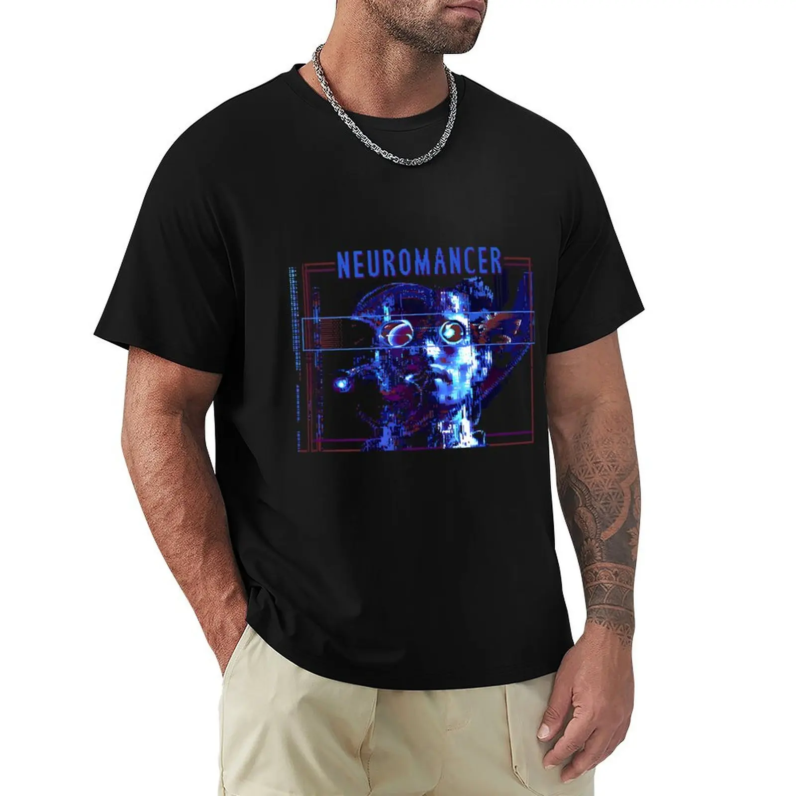 Neuromancer Title Screen T-Shirt Mechanic Work Tee Shirt