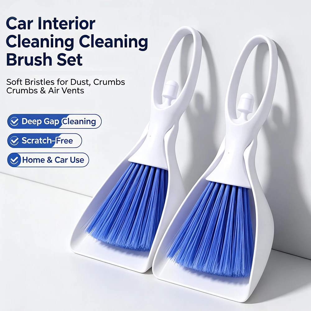 Multifunctional Car Interior Cleaning Brush Angel Design Soft Bristles Ergonomic Long Handle Hvac Outlet Groove Dash