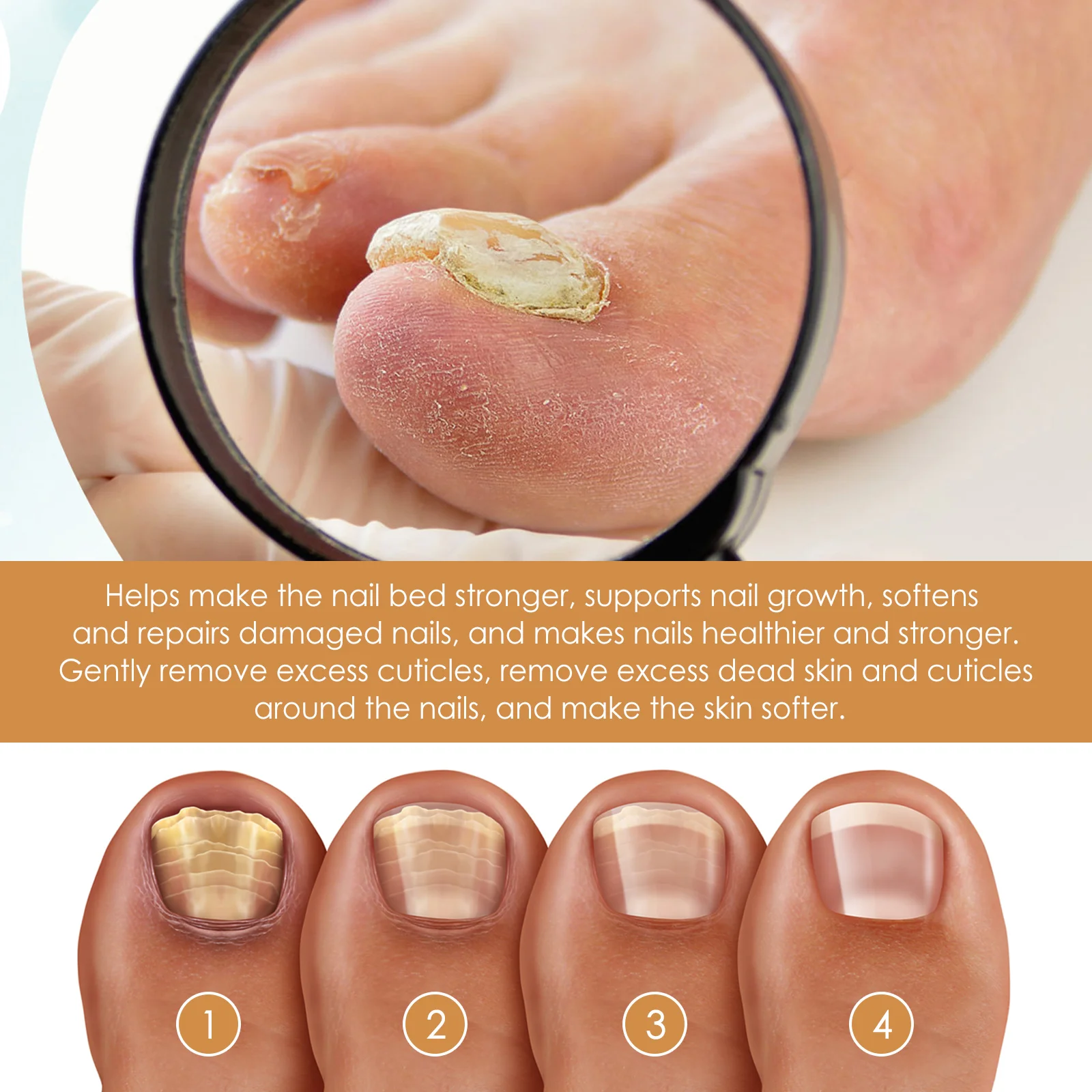 Cuticle Care Gel, Nail Repair, Soften Damaged Nails & Remove Cuticle Dead Skin, Strengthen Brittle Nails for Manicure Pedicure view 5