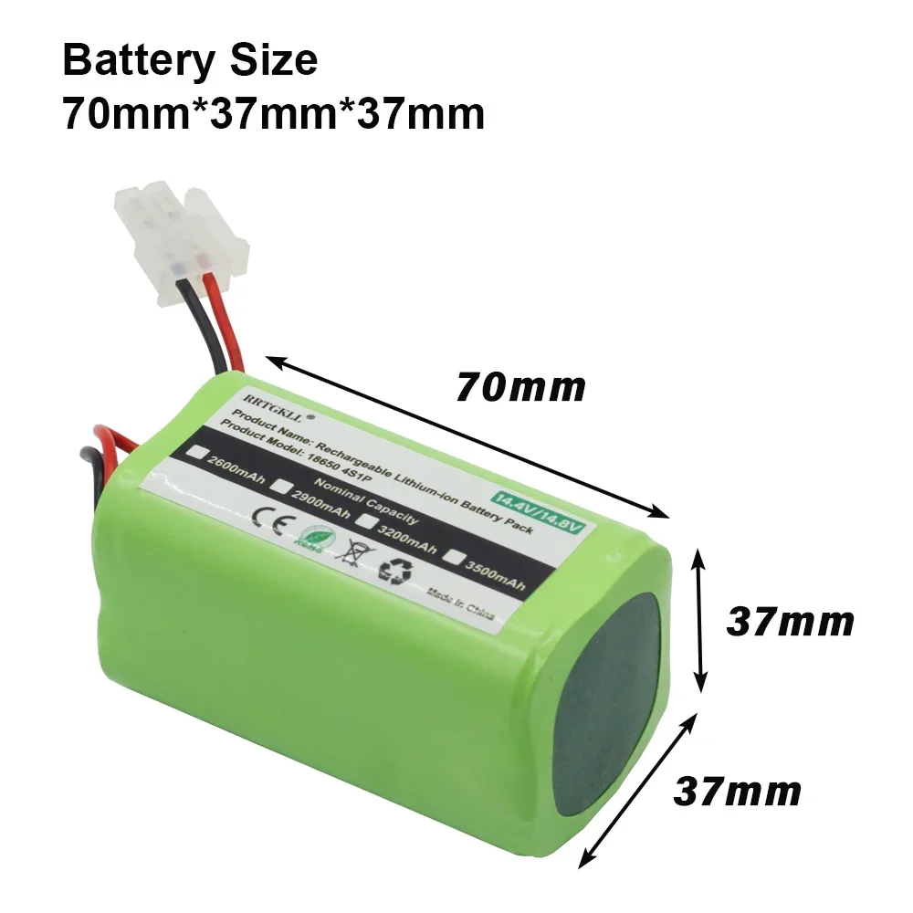 Bateria Recarregável Robô Varrendo, Xiaomi,Ecovacs,iBoto iLife,Chuwi,Polaris,Kitfort,Genio, Liectoux, DIBEA, 14.8V, 3500mAh