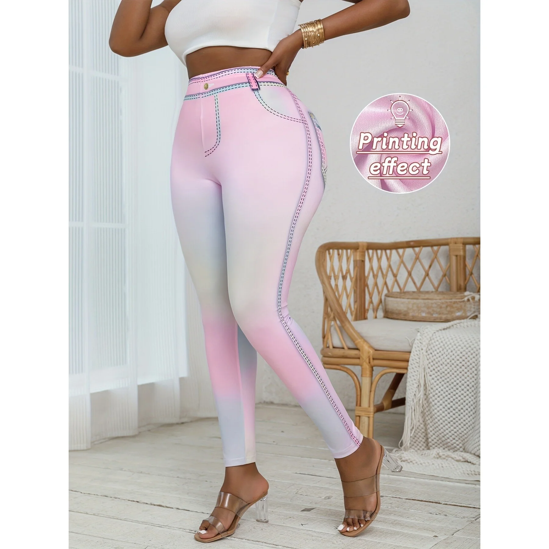 Tie Dye Yoga Pants Women's Neutral High Waist Leggings Cross-Border Fashionable Comfortable Stretchy Bottoms Spring 2026