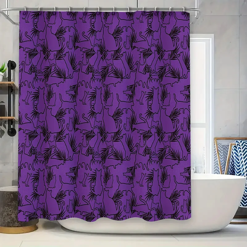 

Modern Abstract Black Line Art Shower Curtain Nature Tree Branch Minimalist Bathroom Decor Waterproof Fabric Backdrop