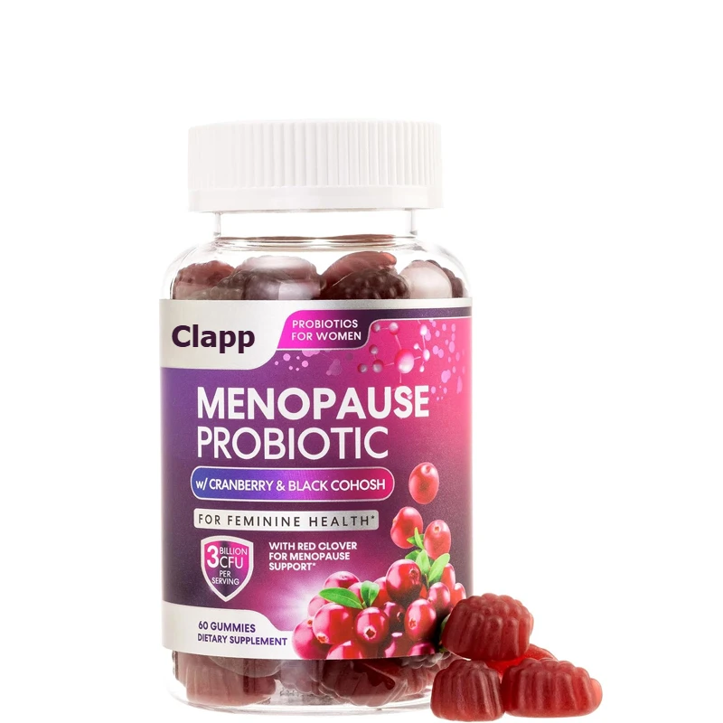 Menopausal probiotics containing cranberry gummies, 3 billion colony units, hot flashes, night sweating, immune support