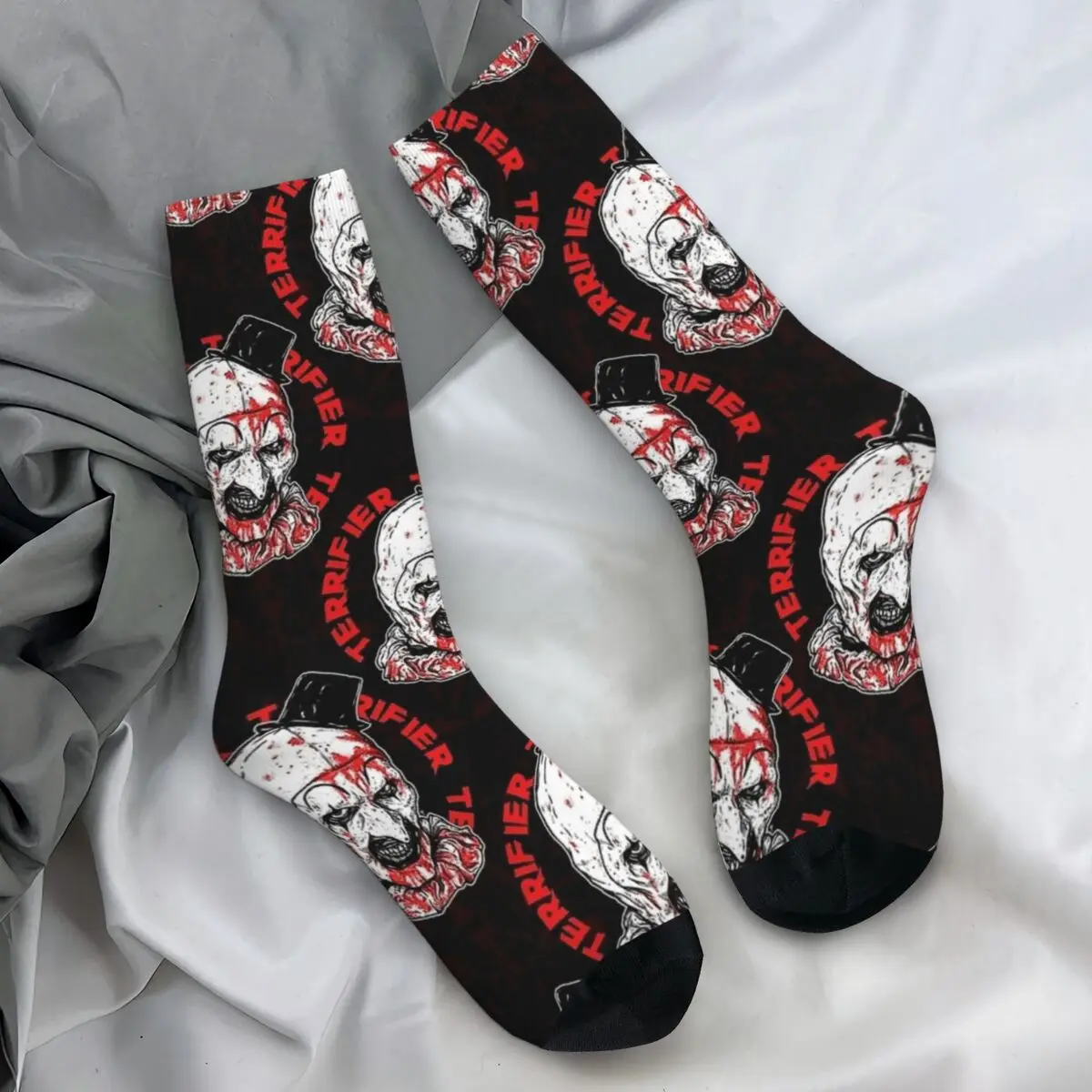 Men Socks Art The Clown Terrifier Christmas Film Stockings Winter Gothic Soft Socks Custom Climbing Non Slip Socks