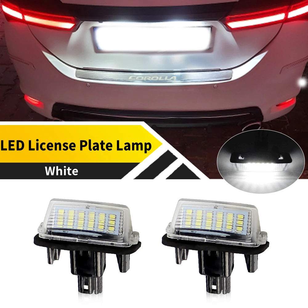 2PCS Canbus White Led Licence Number Plate for Toyota Camry Acv51,Asv50(Asia) (Gen 7th ) 2011.12-up Corolla Fielder 2012-2016