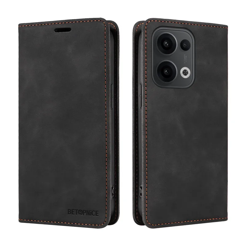 مكافحة سرقة محفظة جلدية جراب هاتف ل ممن لهم Reno14 F 5G رينو 14F 14 برو 5G Reno14f غطاء الوجه فتحة للبطاقات حامل المغناطيسي كوكه