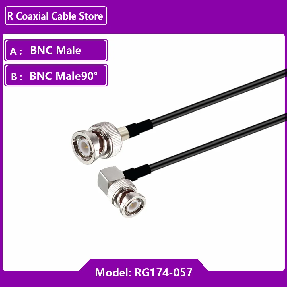 RG174 كابل 50Ohm BNC ذكر إلى BNC ذكر موصل قابس محول لكاميرا الفيديو SDI كاميرا الفيديو HD-SDI/3G-SDI/4K/8K